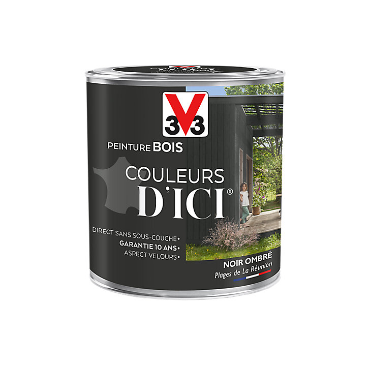 Peinture extérieure bois Couleurs d'ici noir ombré Velours V33 0,5L