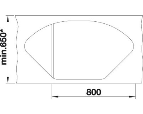 Blanco DELTA II-F spoelbak, 1042 x 560 mm, rotsgrijs, 523671, 1 bak, met bijzetbak en afdruiprek, bak links