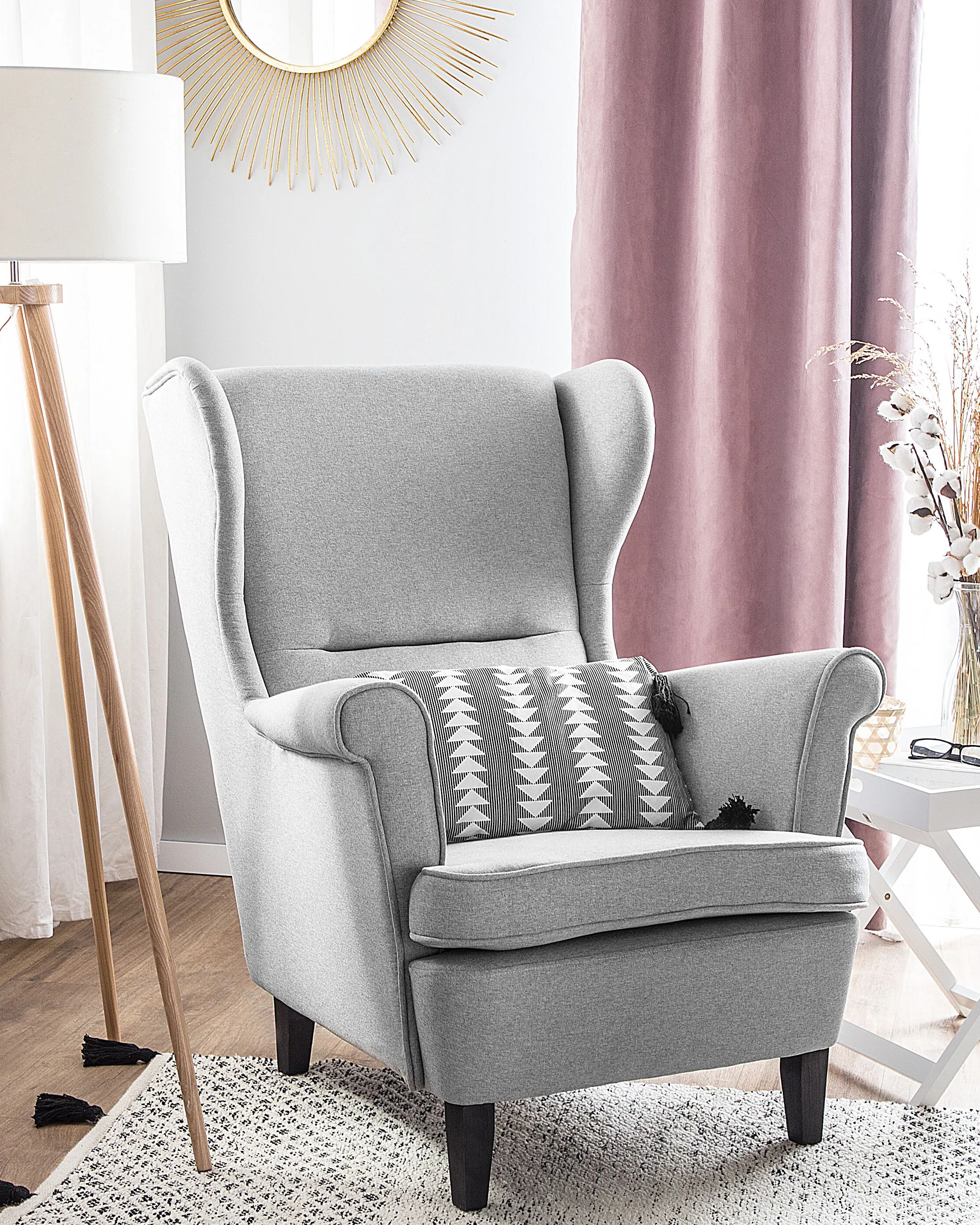 Oorfauteuil ABSON Stof Grijs