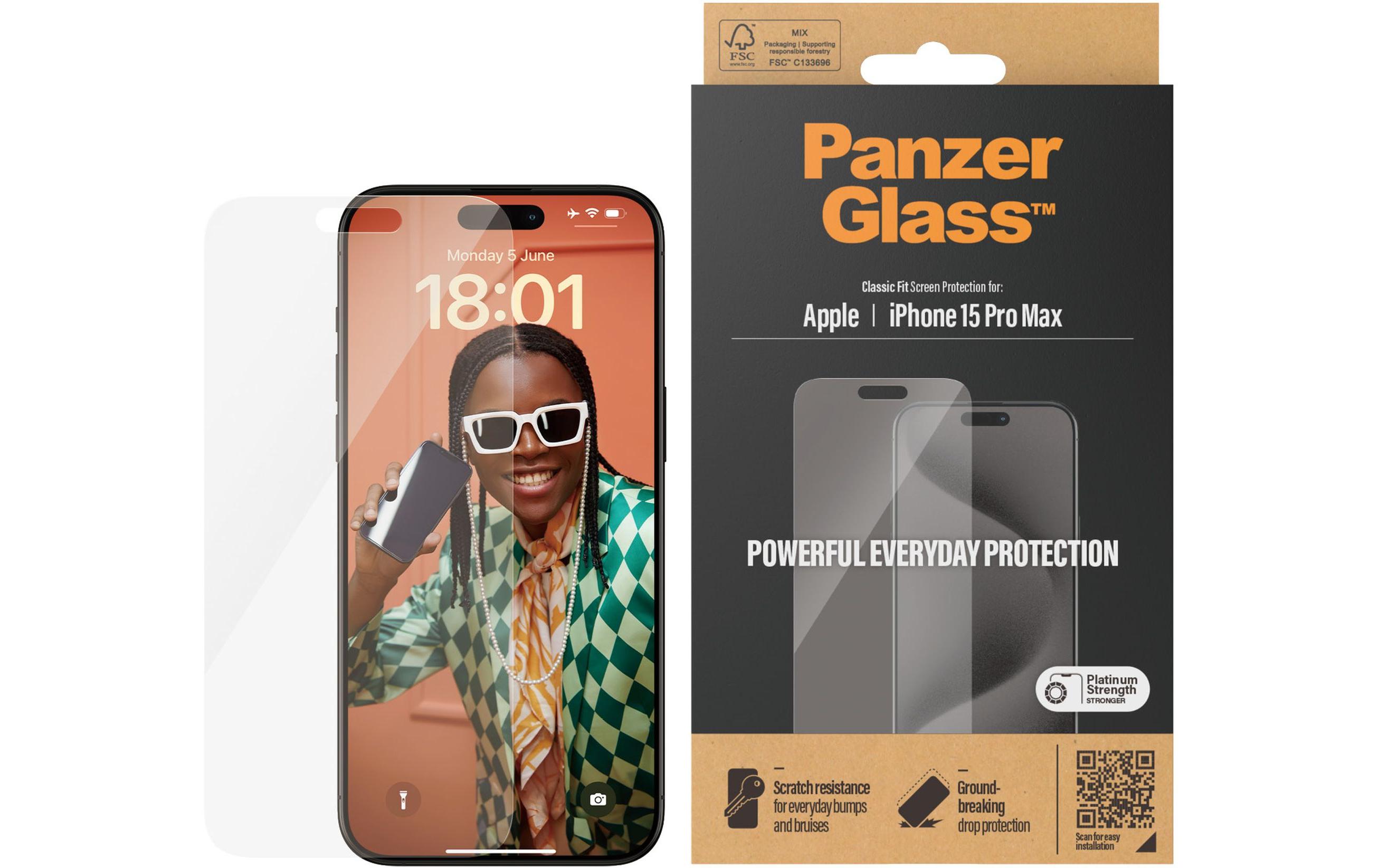 Displayschutz Classic Fit iPhone 15 Pro MaxDisplay-Schutzfolie für das Apple iPhone 15 Pro Max