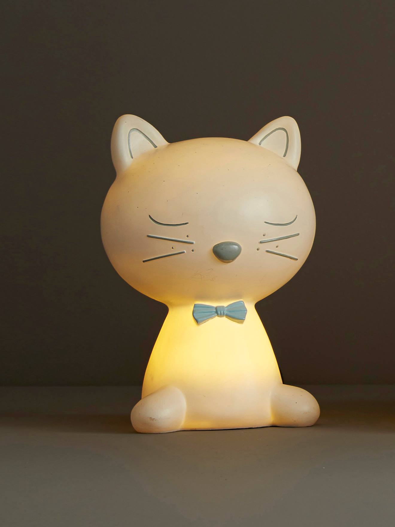 Luminária noturna simples em azul claro com gatinhos