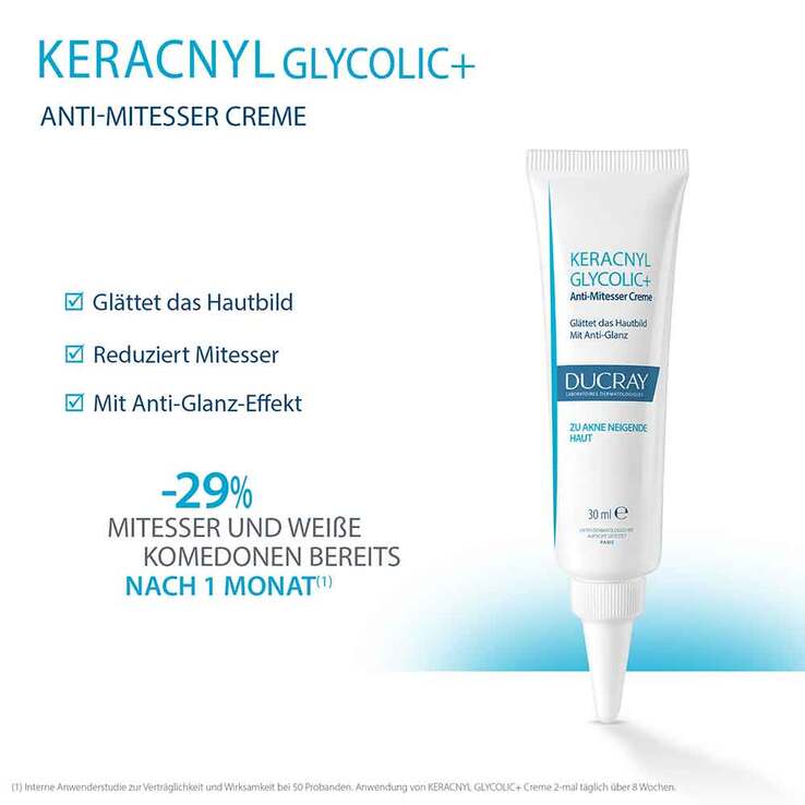Ducray Keracnyl Glycolic + Creme, 30 ml