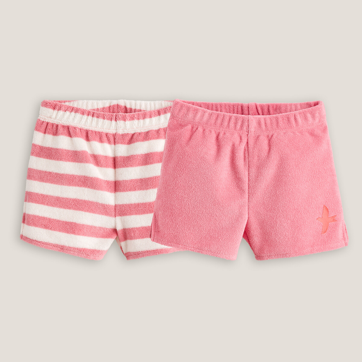 COLEÇÃO LA REDOUTE<br>Conjunto de 2 shorts de tecido atoalhado