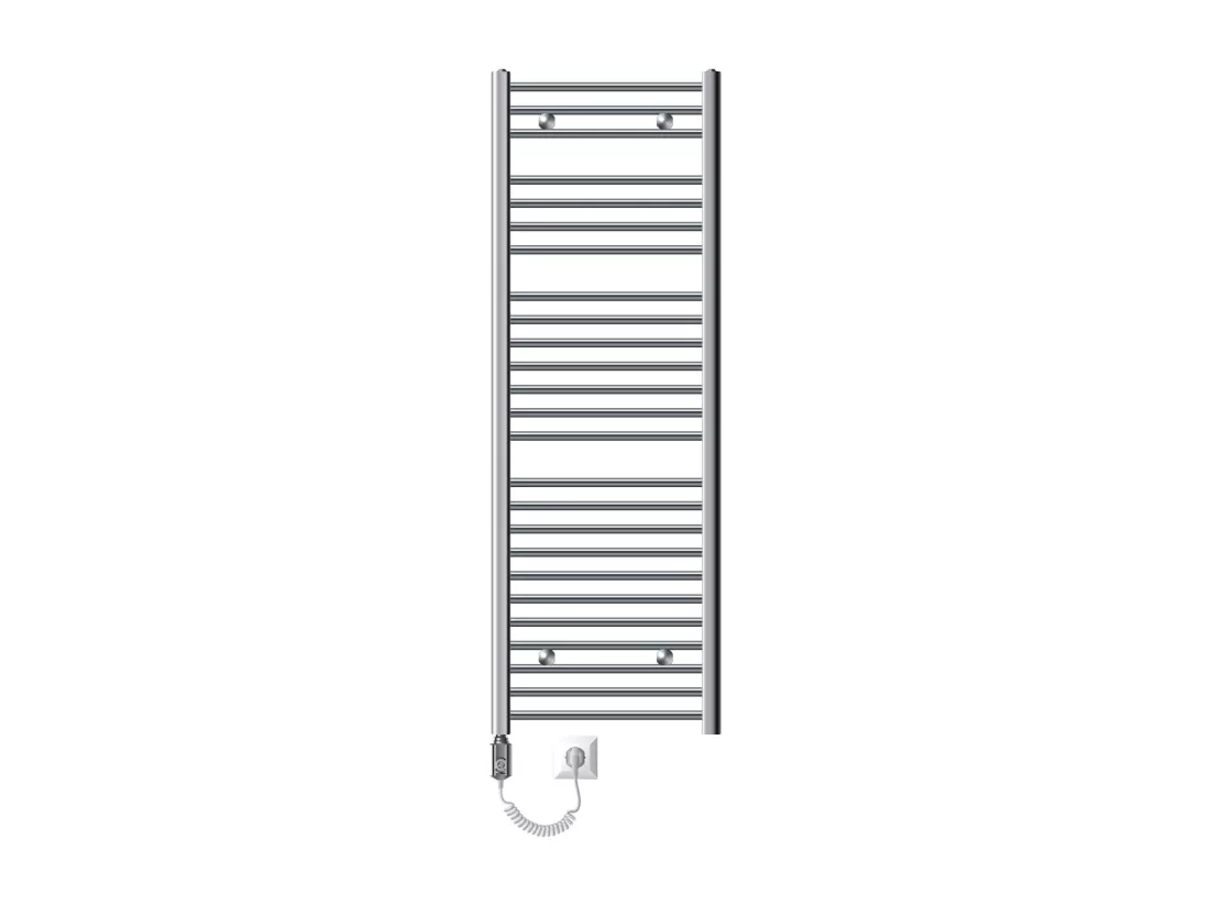 Radiateur Sèche-serviettes électrique 500 x 1500 mm Barre coudée chromée 1200W
