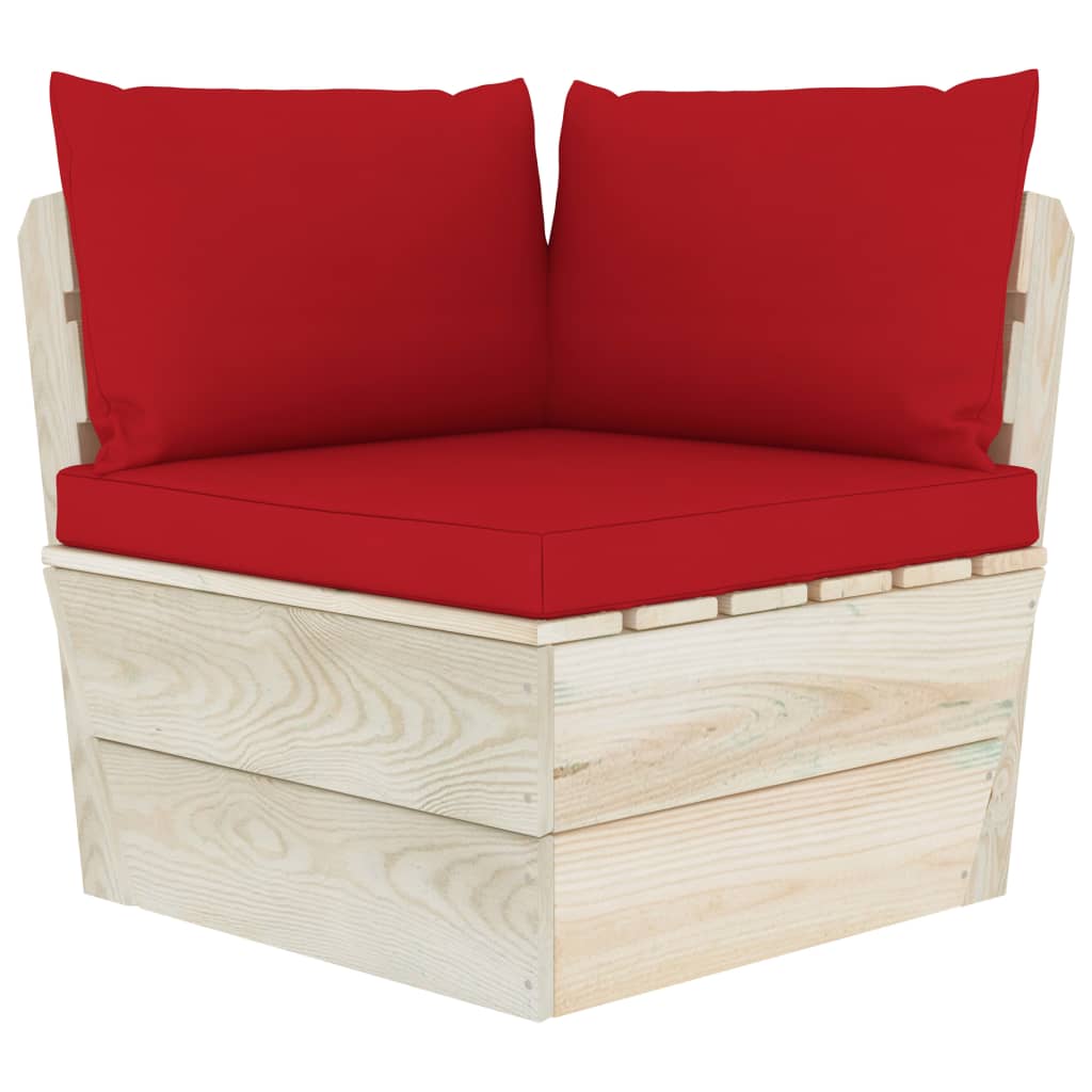 Salon de jardin meuble d'extérieur ensemble de mobilier palette 10 pièces avec coussins épicéa imprégné