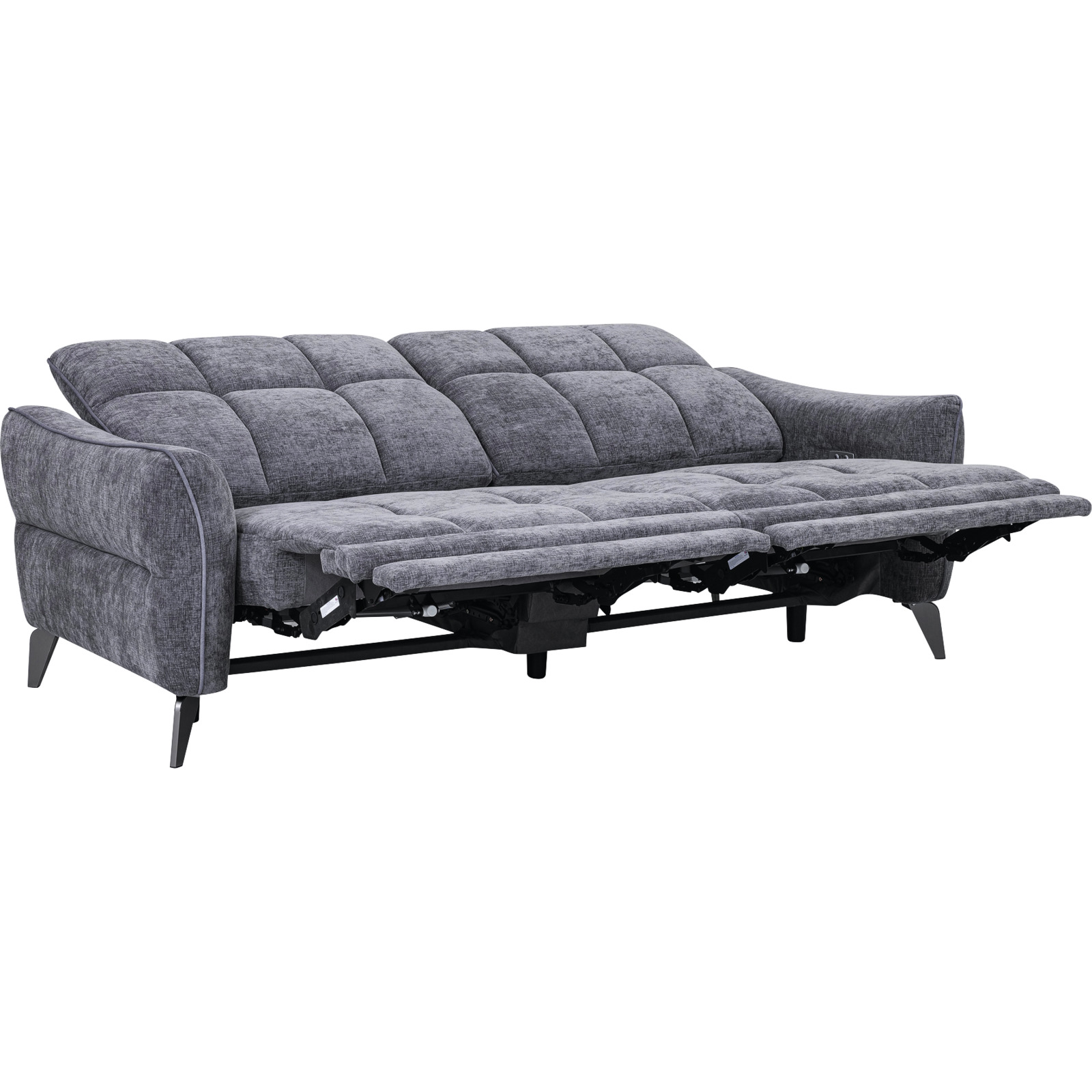 3er-Sofa Cosmo Stoff dunkelgrau, Relaxfunktion