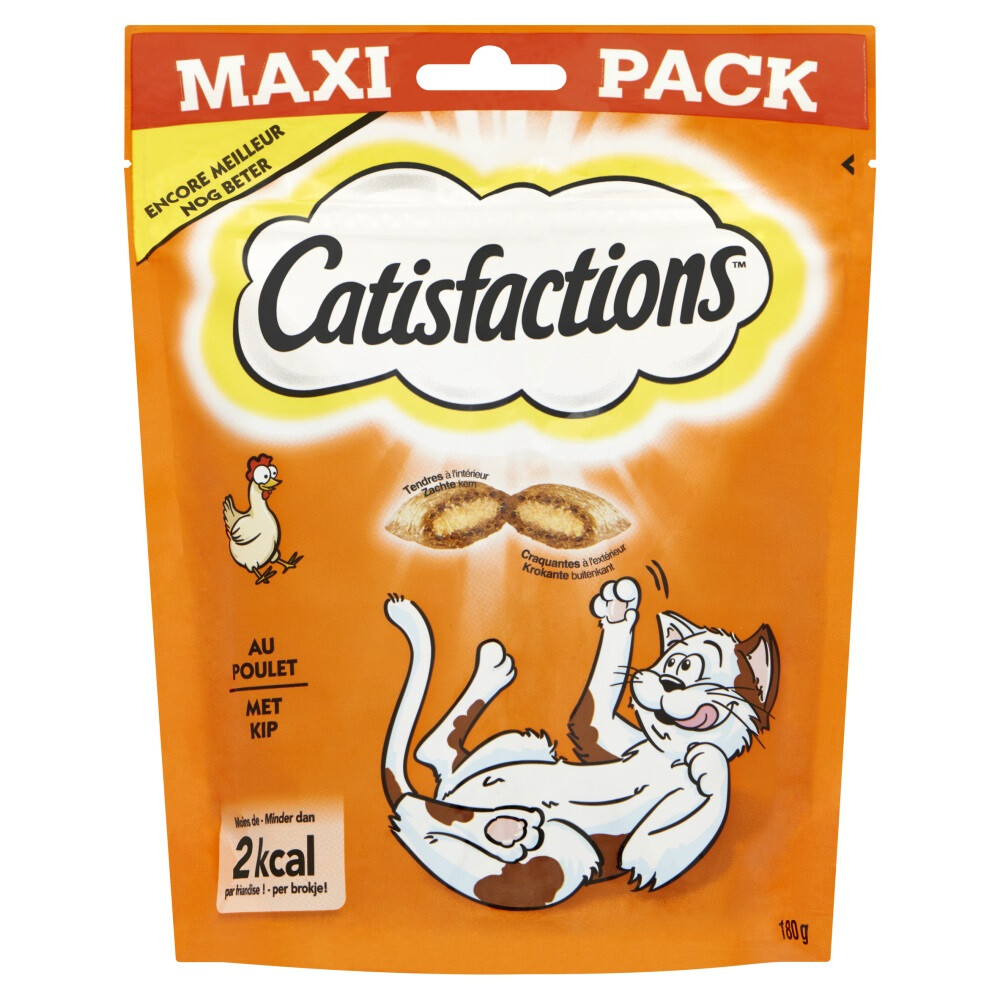 4x Catisfactions Kattensnoepjes Kip 180 gr