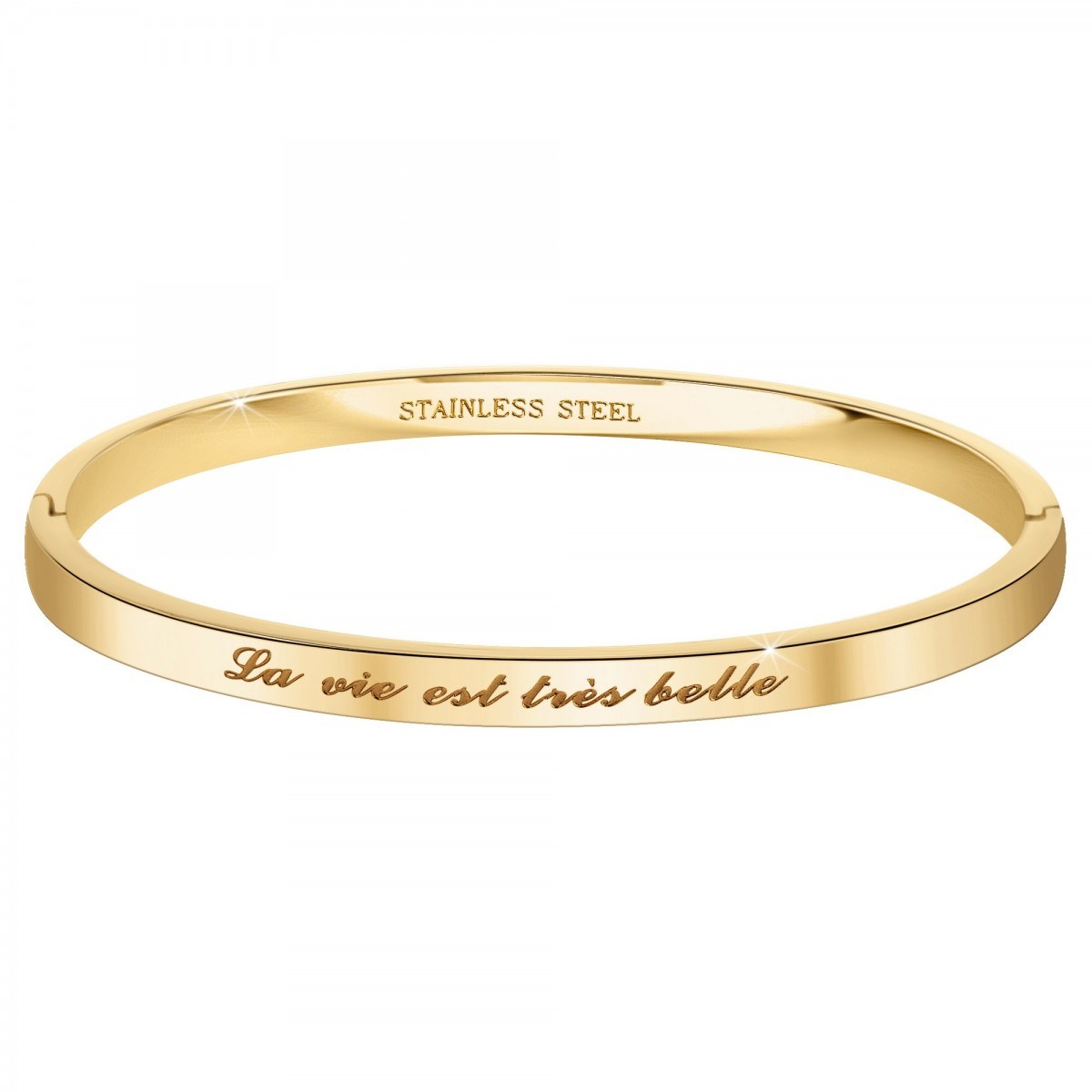 La vie est très belle - Bracelet SC Crystal en Acier Finement doré