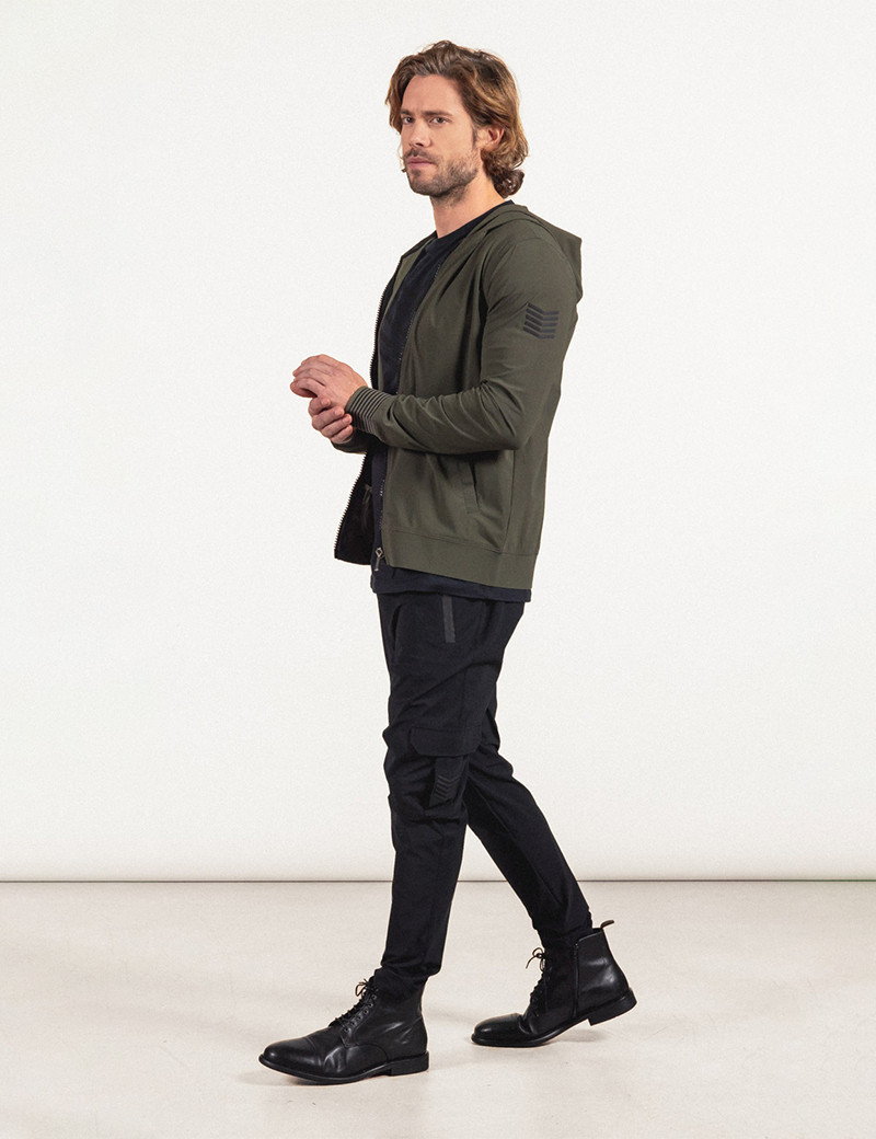 HBT BASICS | KEATON HOOD ZIPPER KAKI