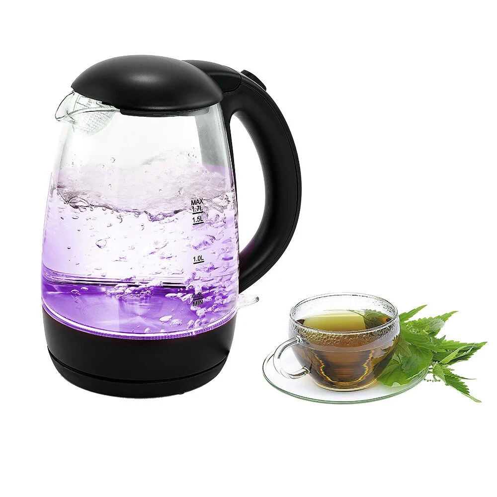 Bouilloire LED sans fil couleurs variables Homday en verre 1,7 L