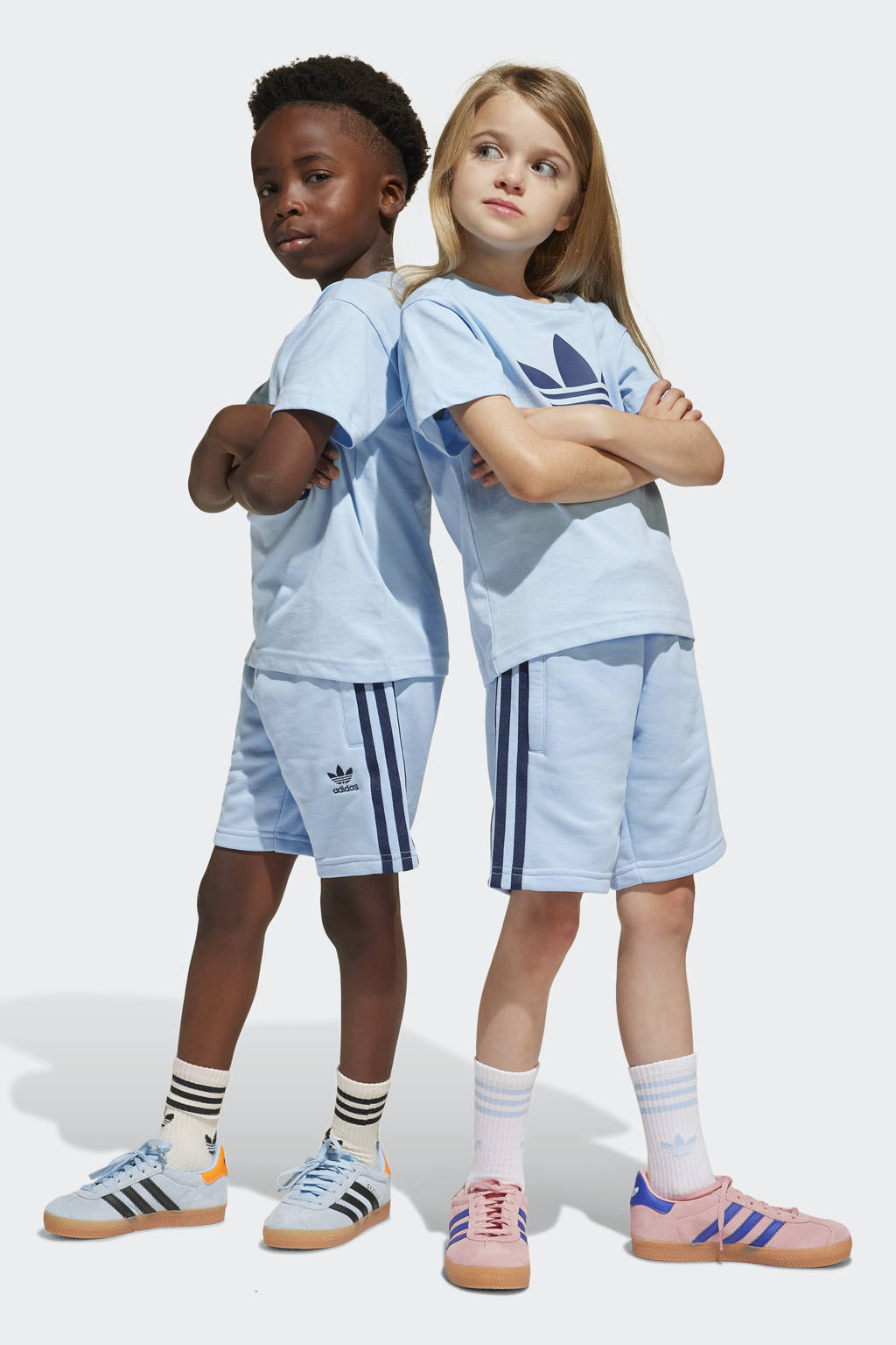 adidas T-shirt + short lichtblauw