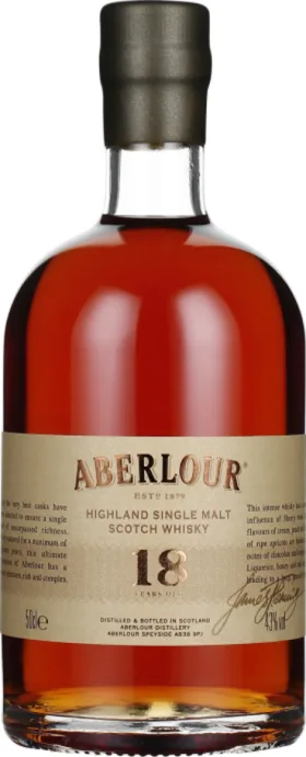 ABERLOUR 18 YEARS SINGLE MALT 50CL