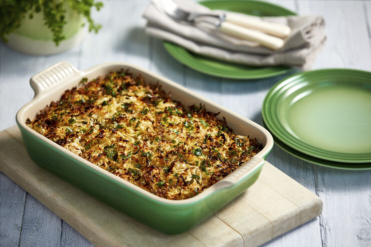 Le Creuset HHeritage Rekt Fad 31/26 cm Bamboo Green Bamboo green
