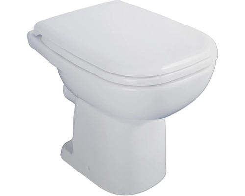DURAVIT DuraHome staande toiletset, diepe spoeling, open rand, glanzend wit met toiletzitting 40250900A1