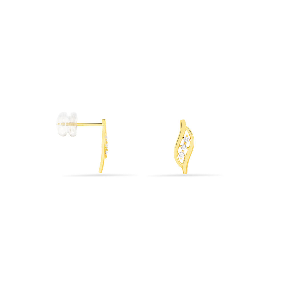 Boucles D'oreilles Puces Caline Or Jaune Diamant