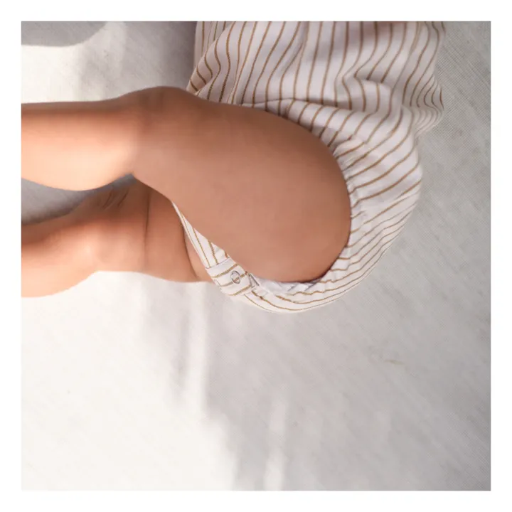 Lililotte Barboteuse Jacques Rayée | Ecru