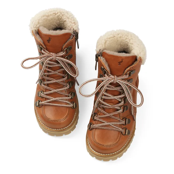 Petit Nord Boots Fourrées Lacets | Cognac