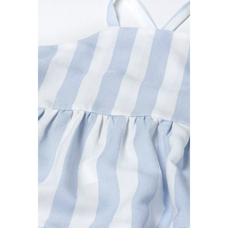 MINOTI Kleid mit Volants BlauWeiß