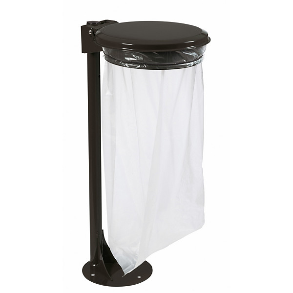 Support sac poubelle sur pied Rossignol Collecmur Extrême gris avec couvercle 110 L