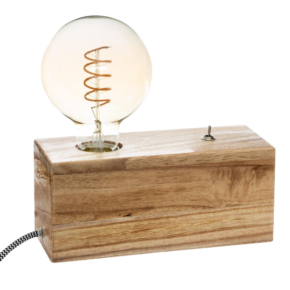 SOCLE AMPOULE BOIS TIBU