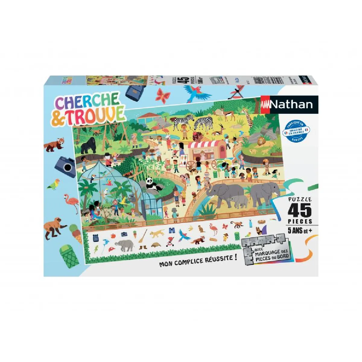NATHAN Puzzle Cherche et Trouve 45 Pièces Zoo