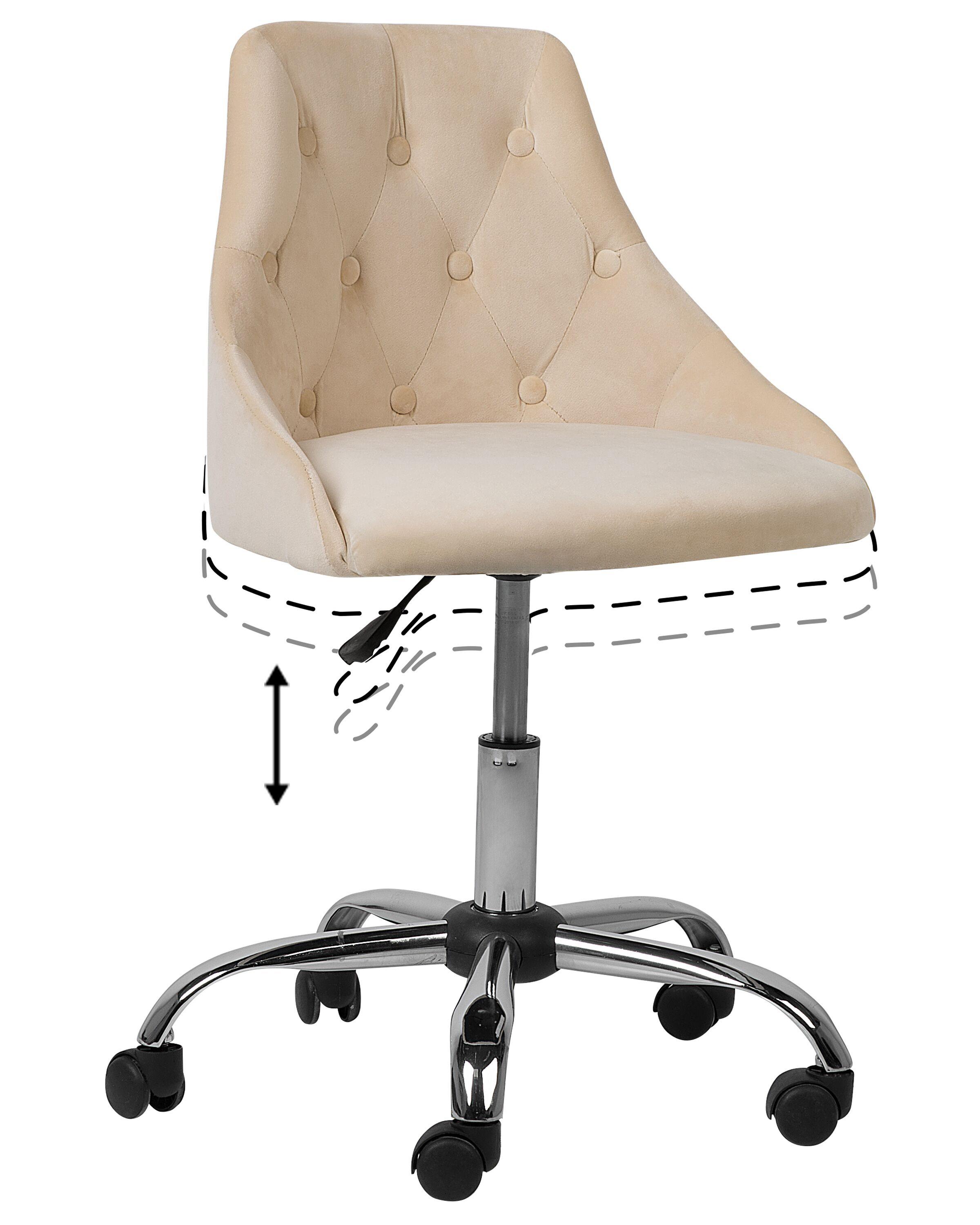 Bureaustoel PARRISH Fluweel Beige