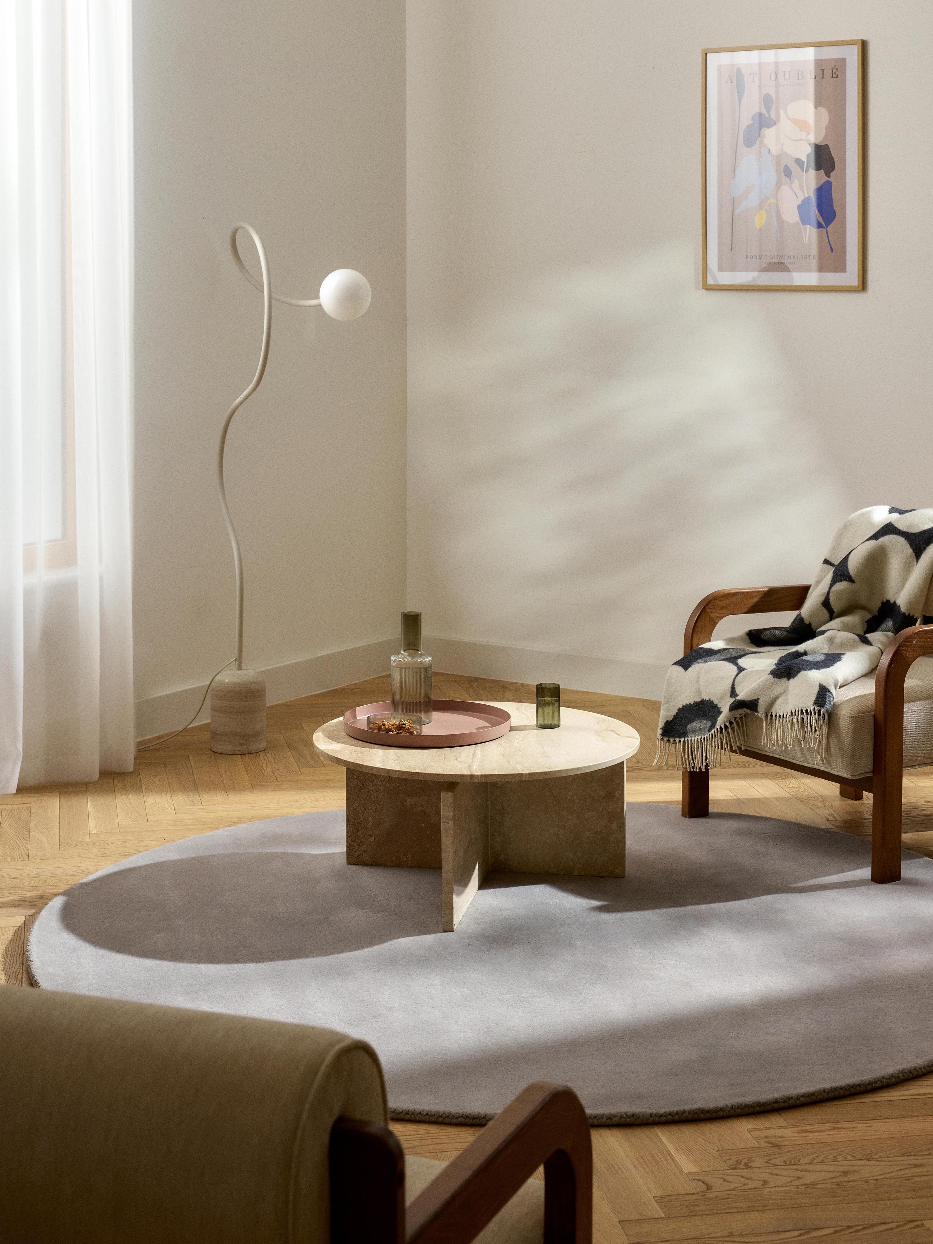 Rond wollen vloerkleed Zayne, handgeweven