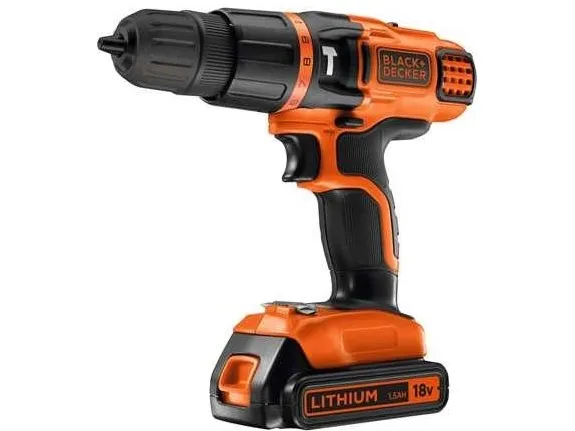 BLACK DECKER BL188KB - Hammerbor - ledningfri - 2-hastigheders - one-piece - 52 N·m - 2 batterier - 18 V