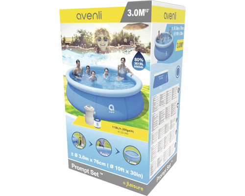 Opzetzwembad Fast Set Pool PVC rond Ø 300x76 cm incl. filtersysteem & reparatieset blauw
