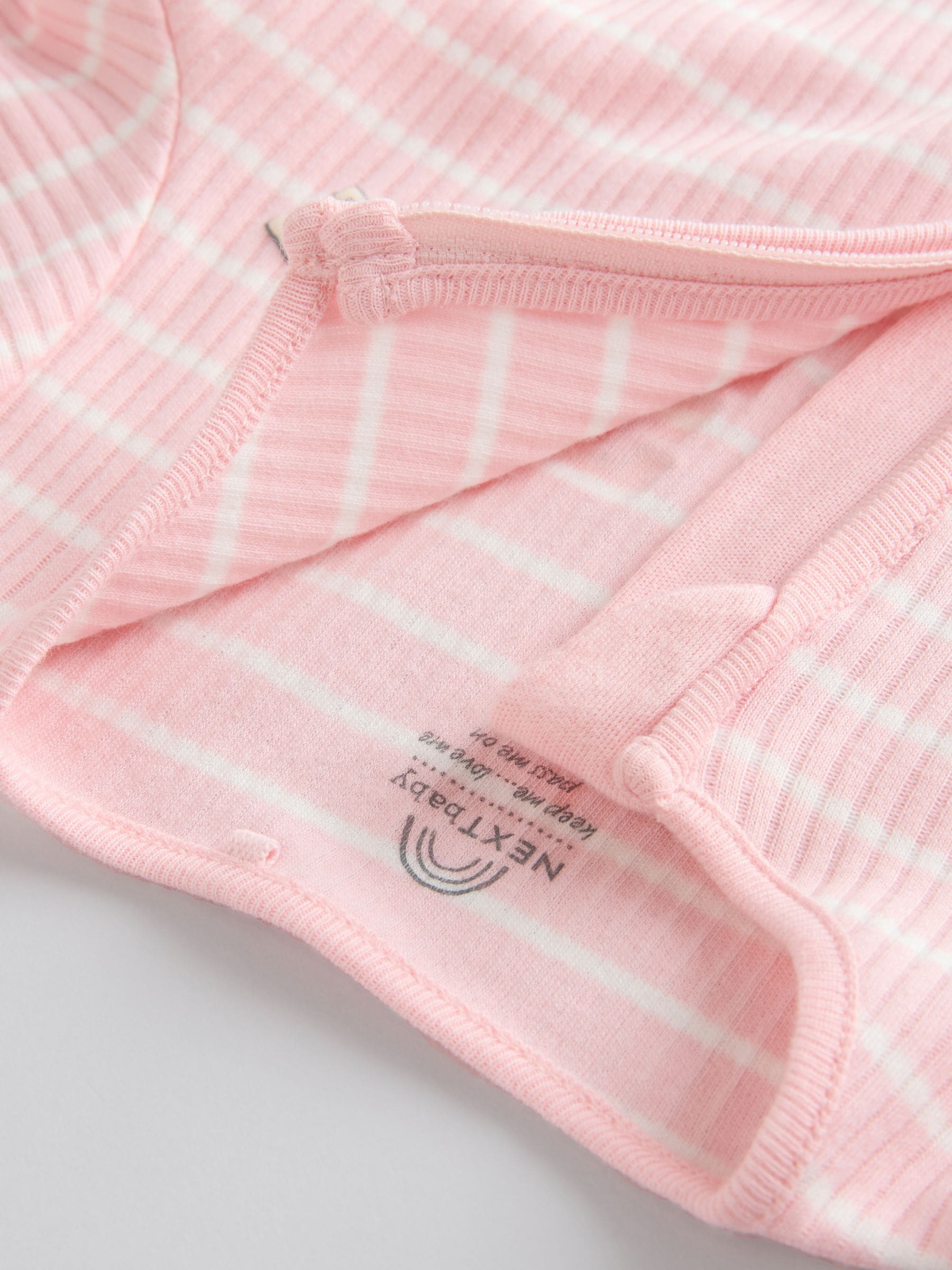 Roze/grijs - 3 Pack Baby-pyjama's met tweewegrits (0mnd -3jr)