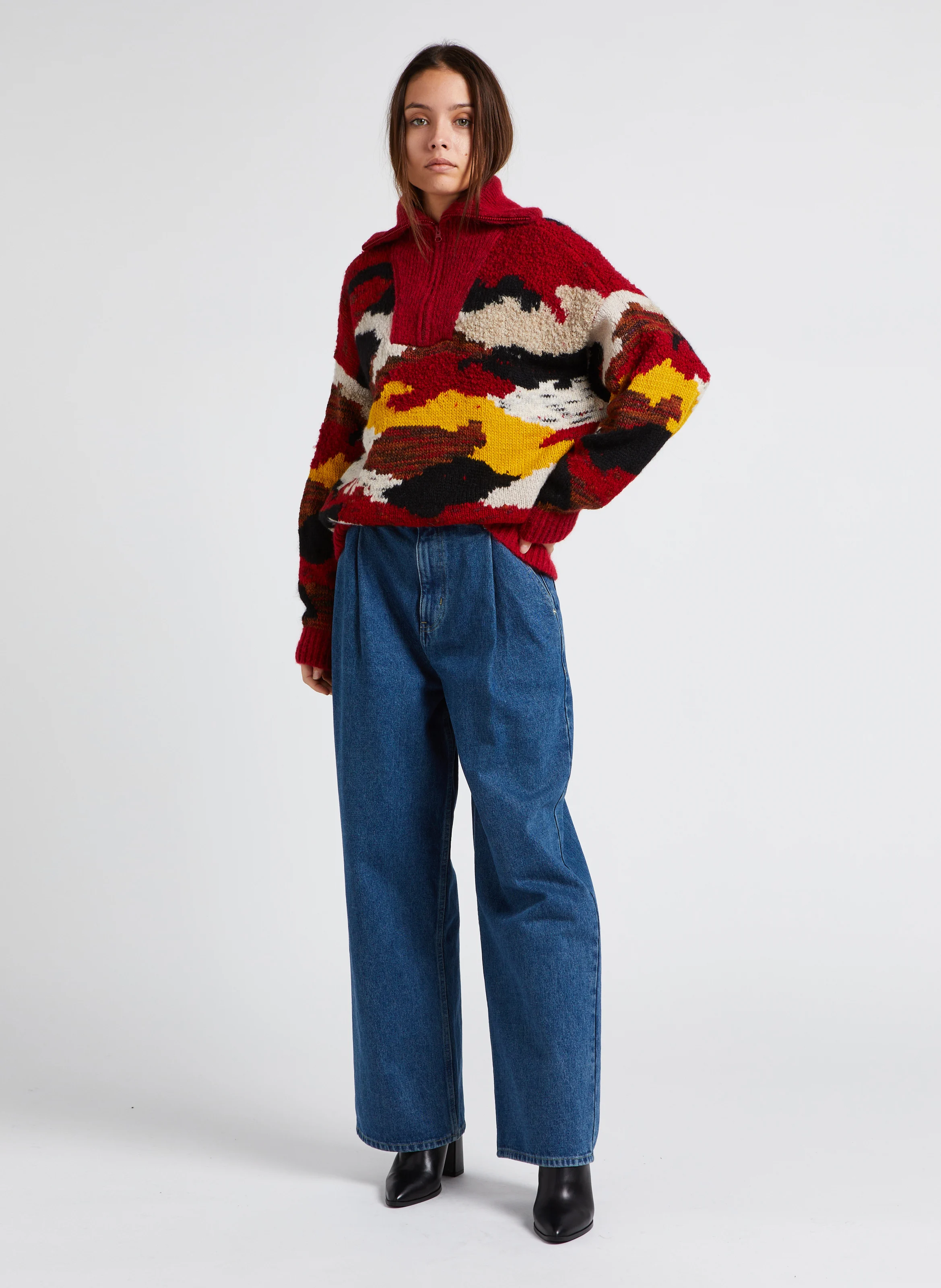 WILDEN - Jean large taille haute en coton | Bleu