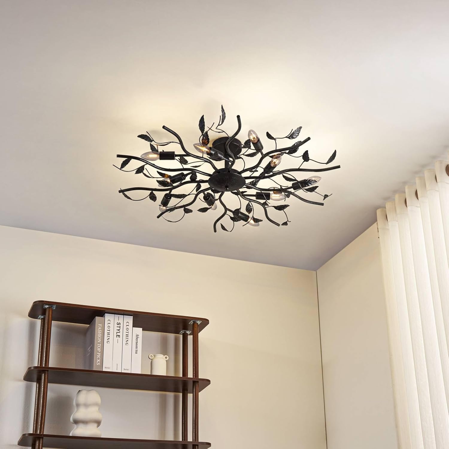 Lindby Deckenlampe Yos (Florentiner) in Schwarz aus Metall (10 flammig, E14) - Deckenleuchte Lampe Schlafzimmerleuchte