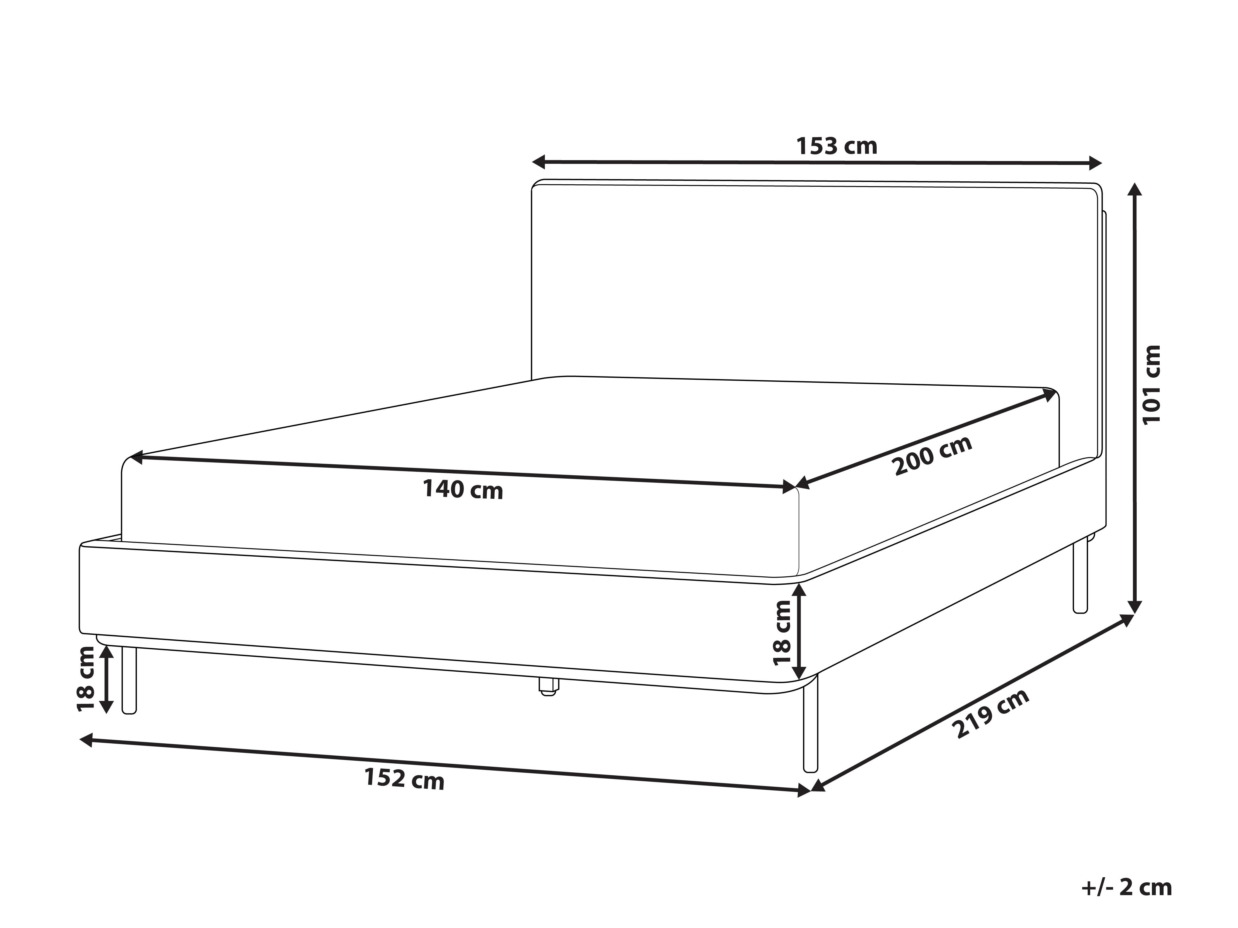 Bed Stof CORIO 140 x 200 cm Taupe