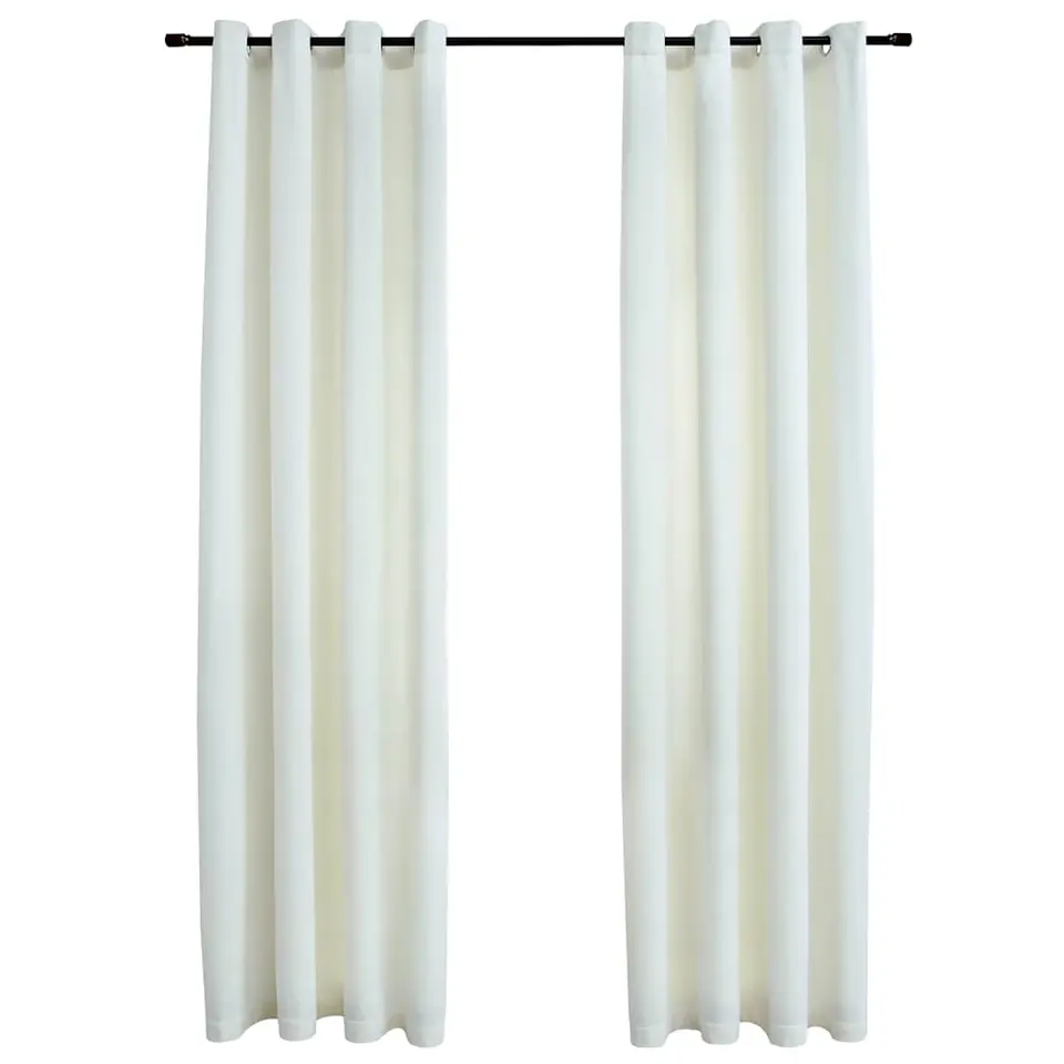 vidaXL - Gordijn - Crème - Fluweel - 140 x 245 cm - 2 stuks