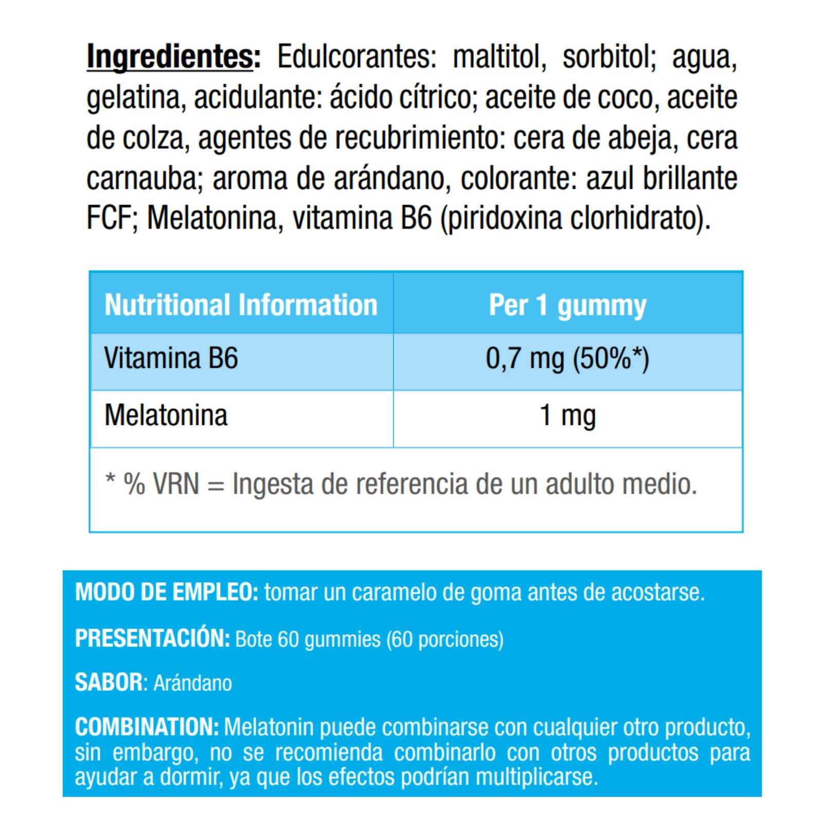 Gomas de melatonina Weider, 60 unidades