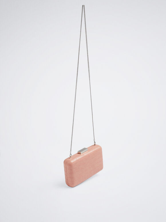 Clutch de festa com estampa animal - Rosa