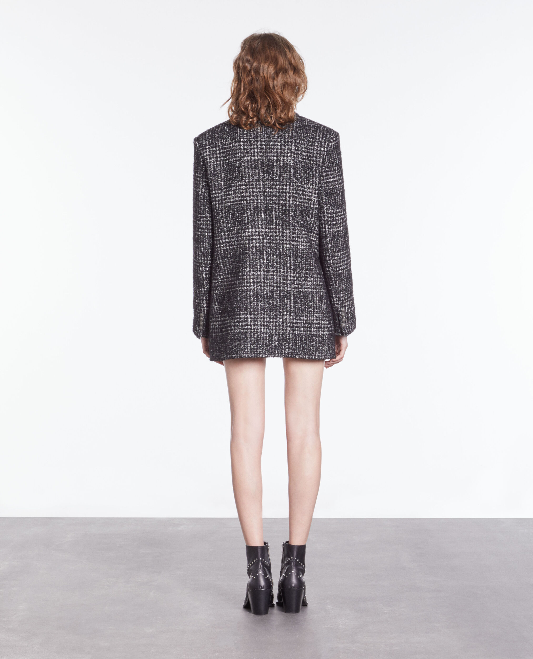 Blazer noir et blanc en tweed