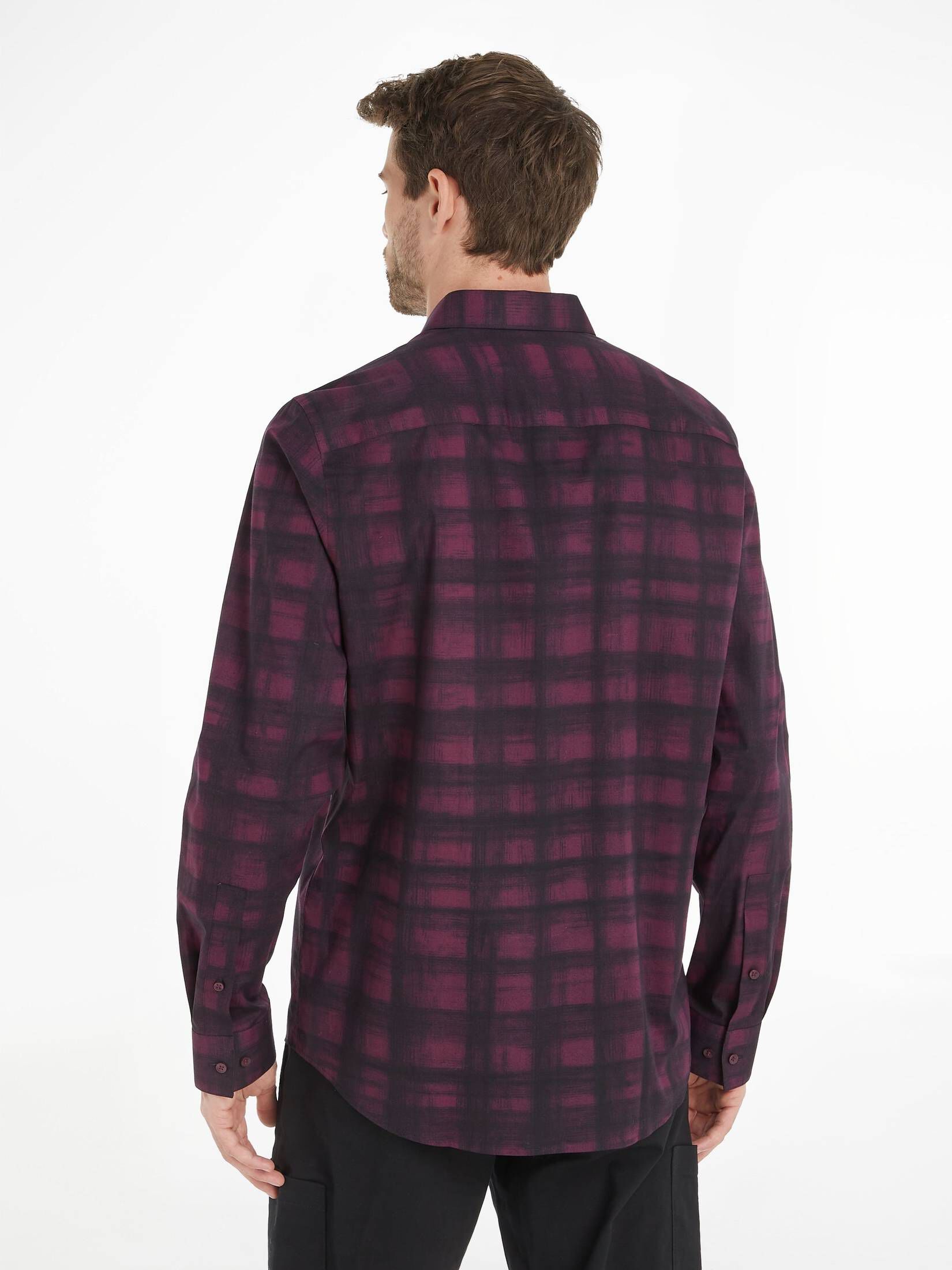 CALVIN KLEIN| Herren Hemd POPLIN STRETCH AOP CHECK