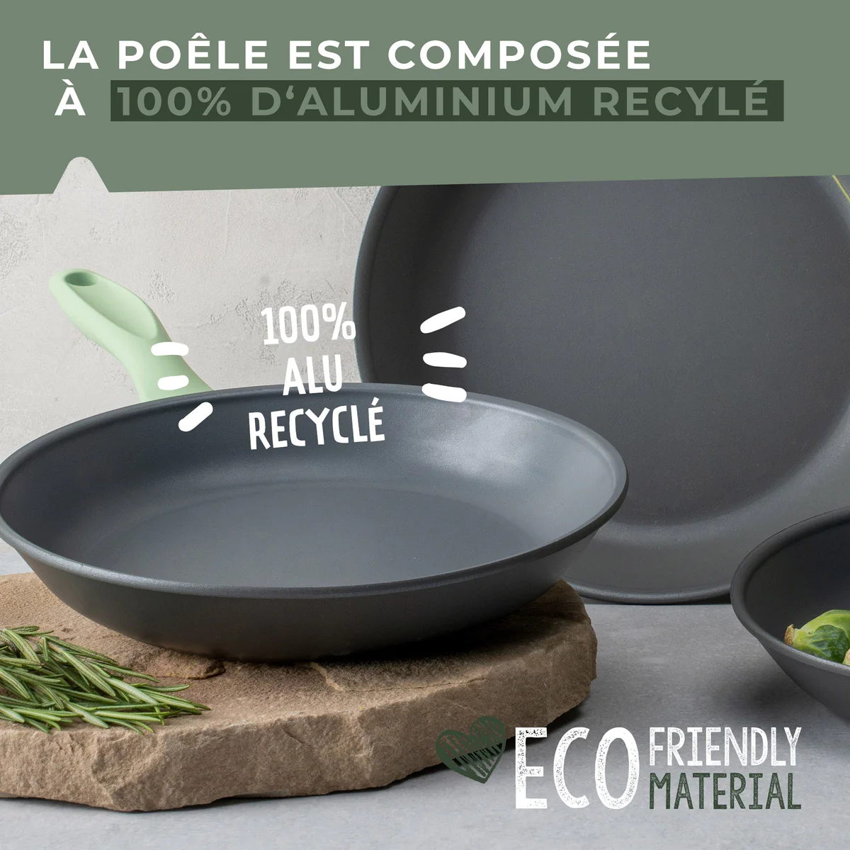 Poêle à frire et couvercle de cuisson de 24 cm de diamètre Fackelmann