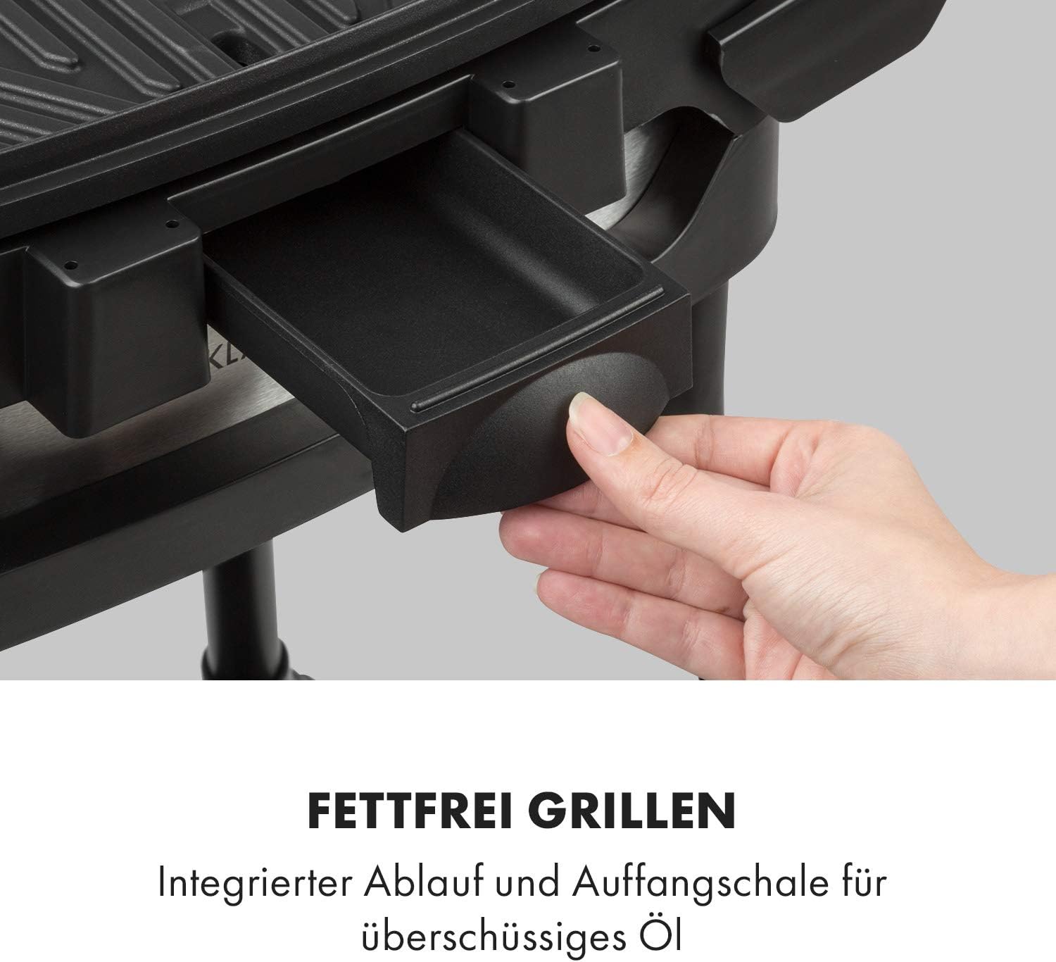 Klarstein Gatsby Elektrogrill Standgrill Tischgrill, Leistung: 2000 W, EasyGrill Concept, Grillfläche: 40 x 36 cm/Aluminiumdruckguss/Antihaft/Grillhaube, zwei Seitentische, schwarz