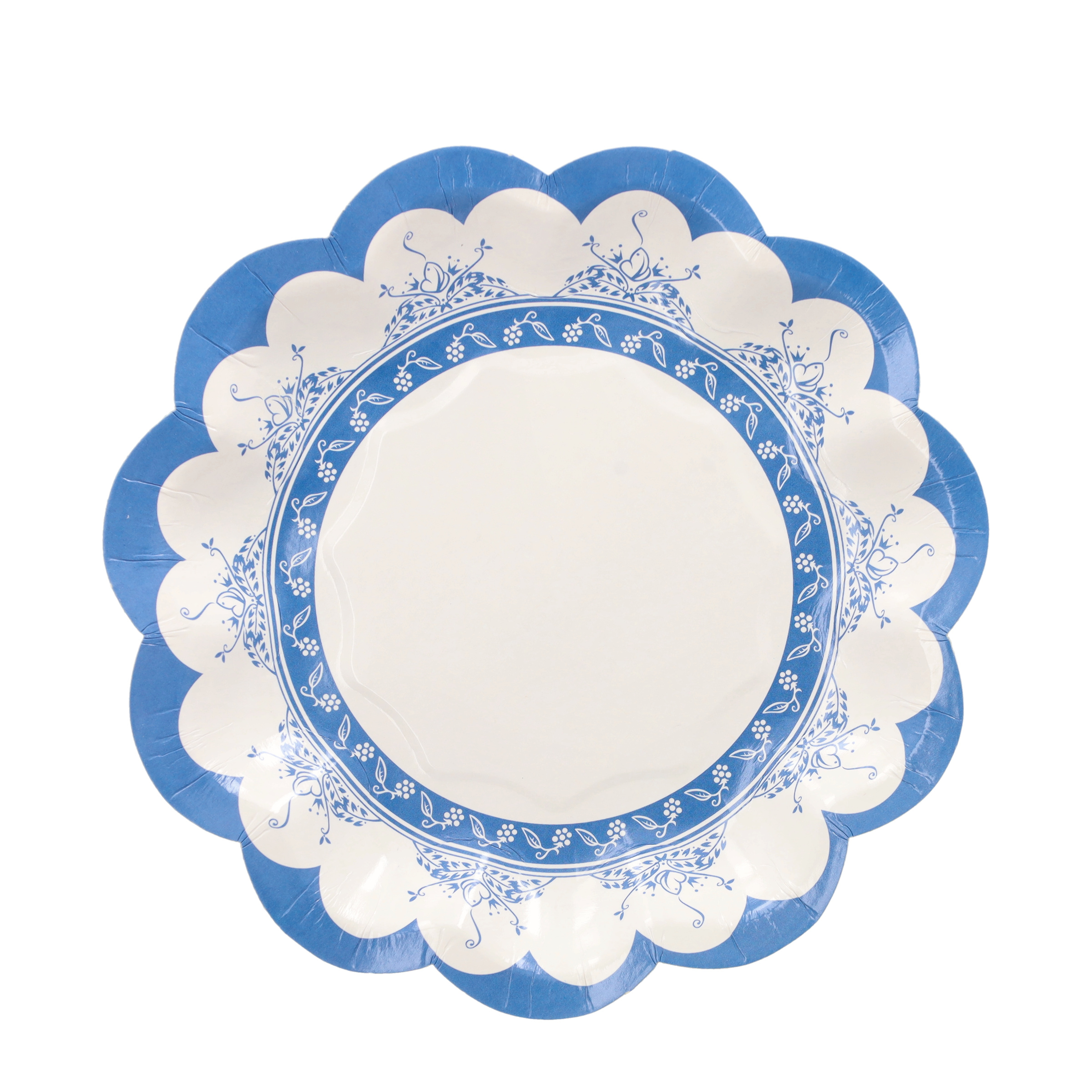 (48er Set) Ø17cm Einweg Teller Sommer Party Geschirr Vintage Tisch Dekoration - Blumen