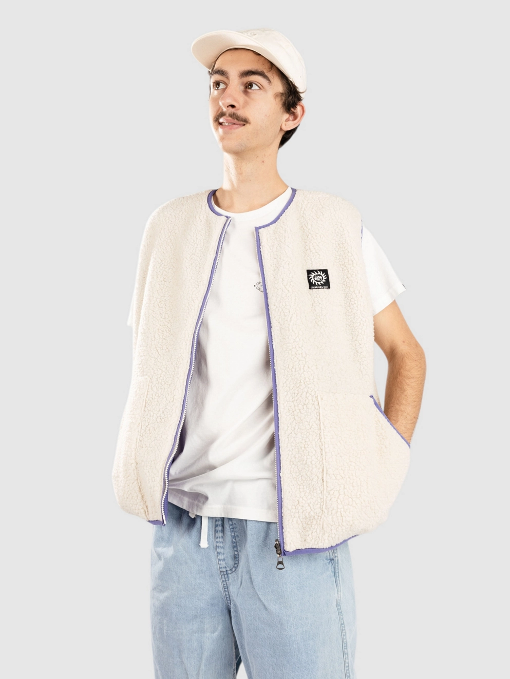Quiksilver Reversible Sleeveless Polar Vest birch