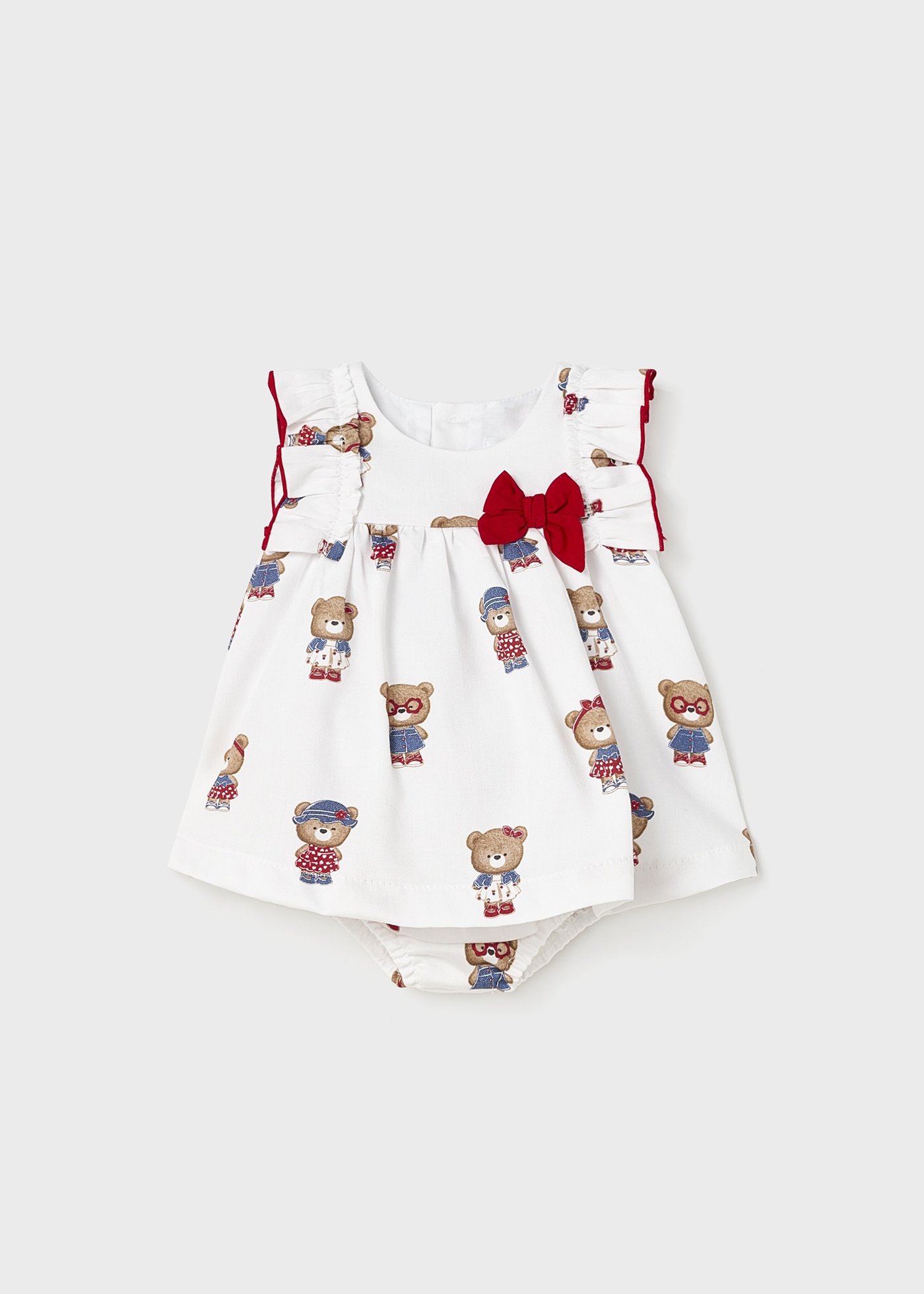 Vestido estampado com capa de fralda de algodão para recém-nascido
