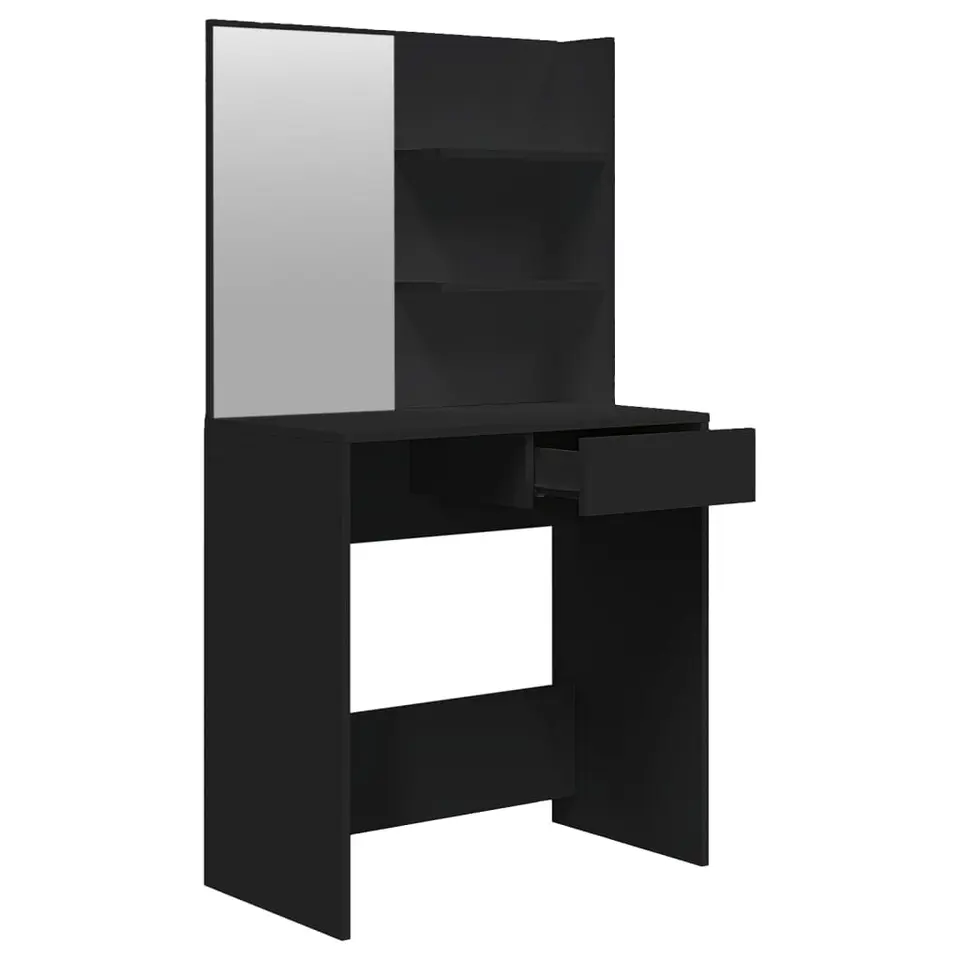 vidaXL - Kaptafel - Zwart - Bewerkt hout