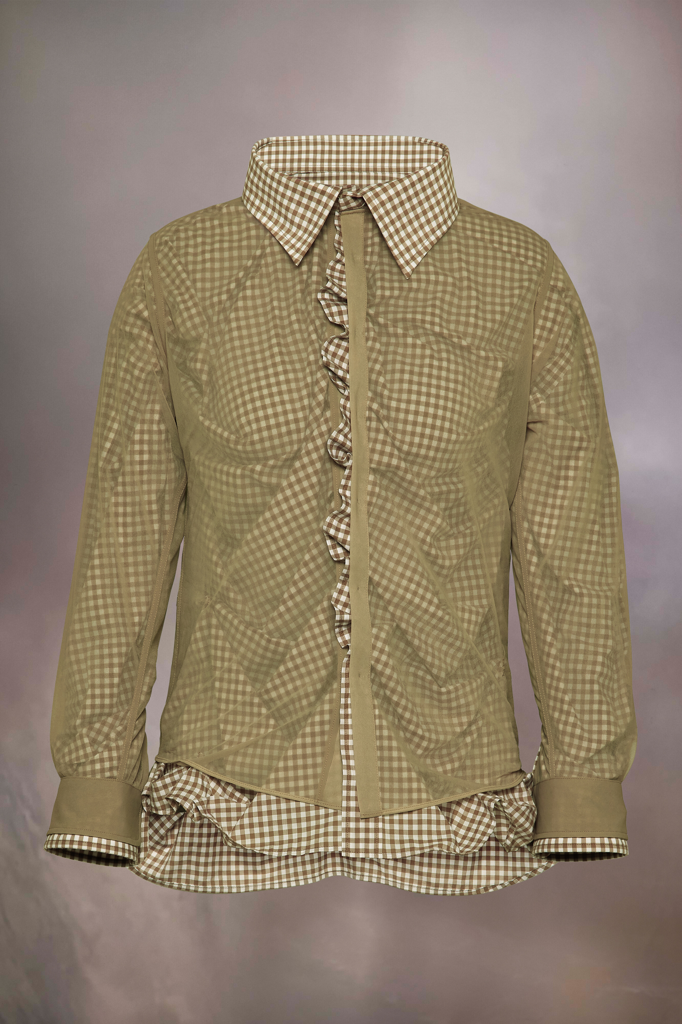 Chemise à superposition Marron