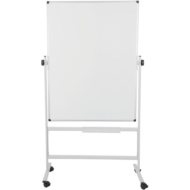 Tableau blanc pivotant double face mélaminé cadre acier 120 x 90 cm Maya Bi-Office