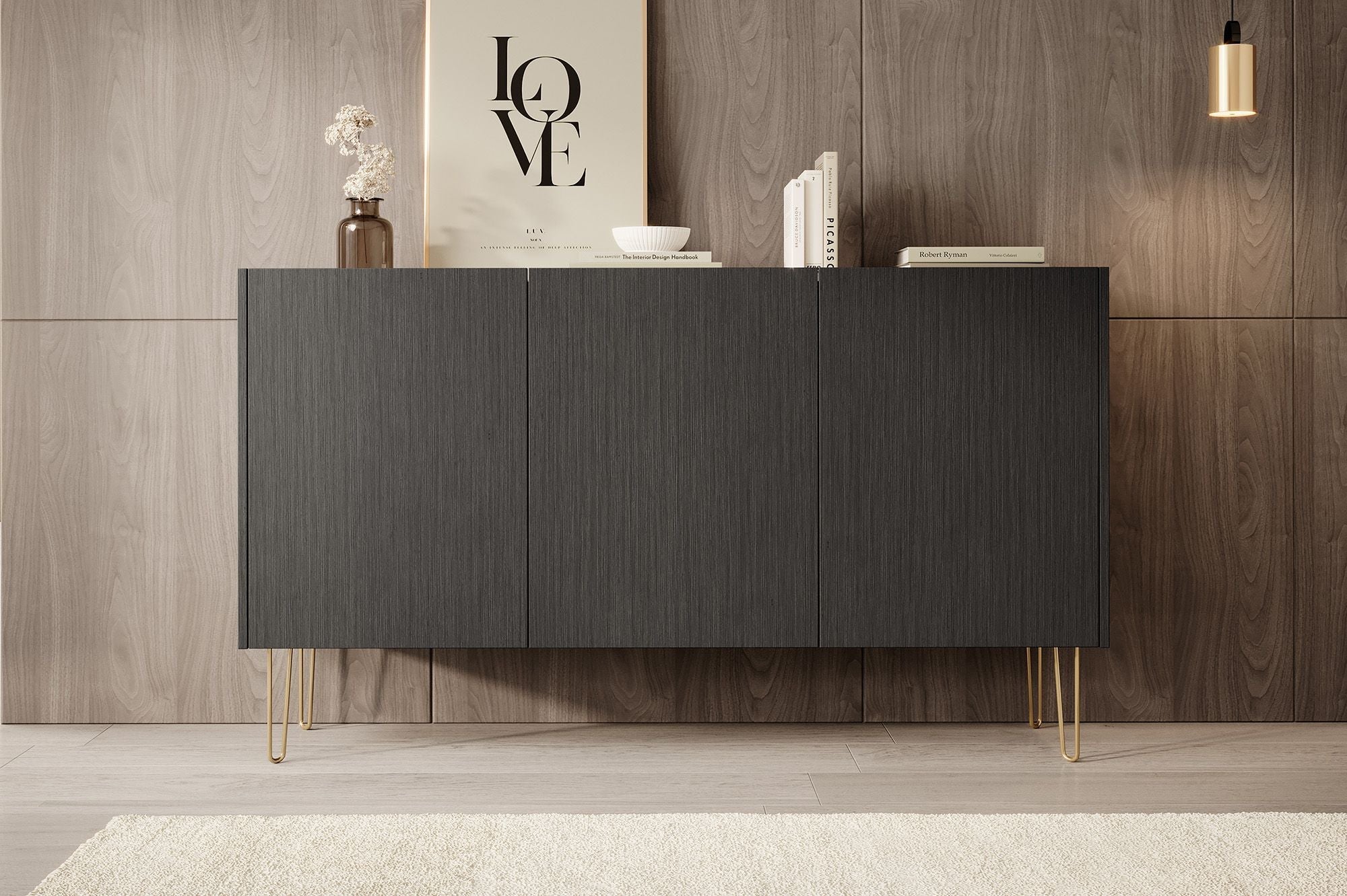 Meubella - Dressoir Hacienda - Zwart - 144 cm