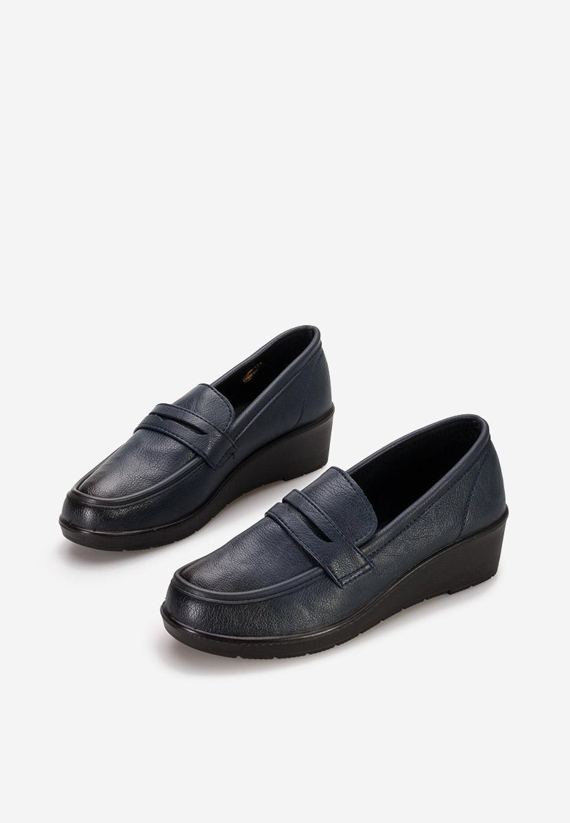 Mocassins femme à plateforme marine Zeia
