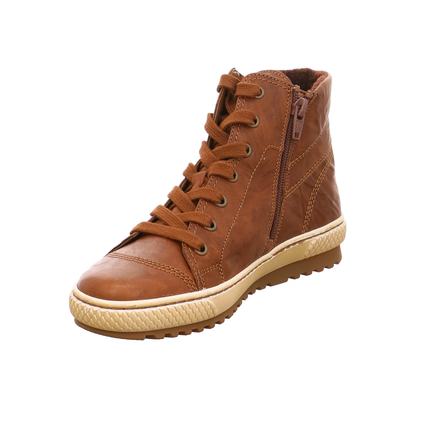 GABOR Mid Cut Sneaker Cognac Leder  mit Wechselfussbett