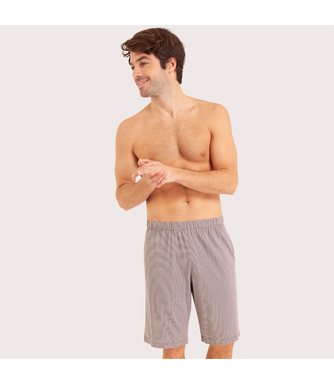 Pyjama court col rond homme Coton Bio